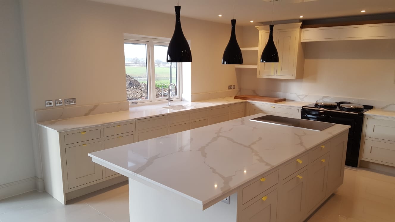 Calacatta Quartz Kitchen Island Worktop