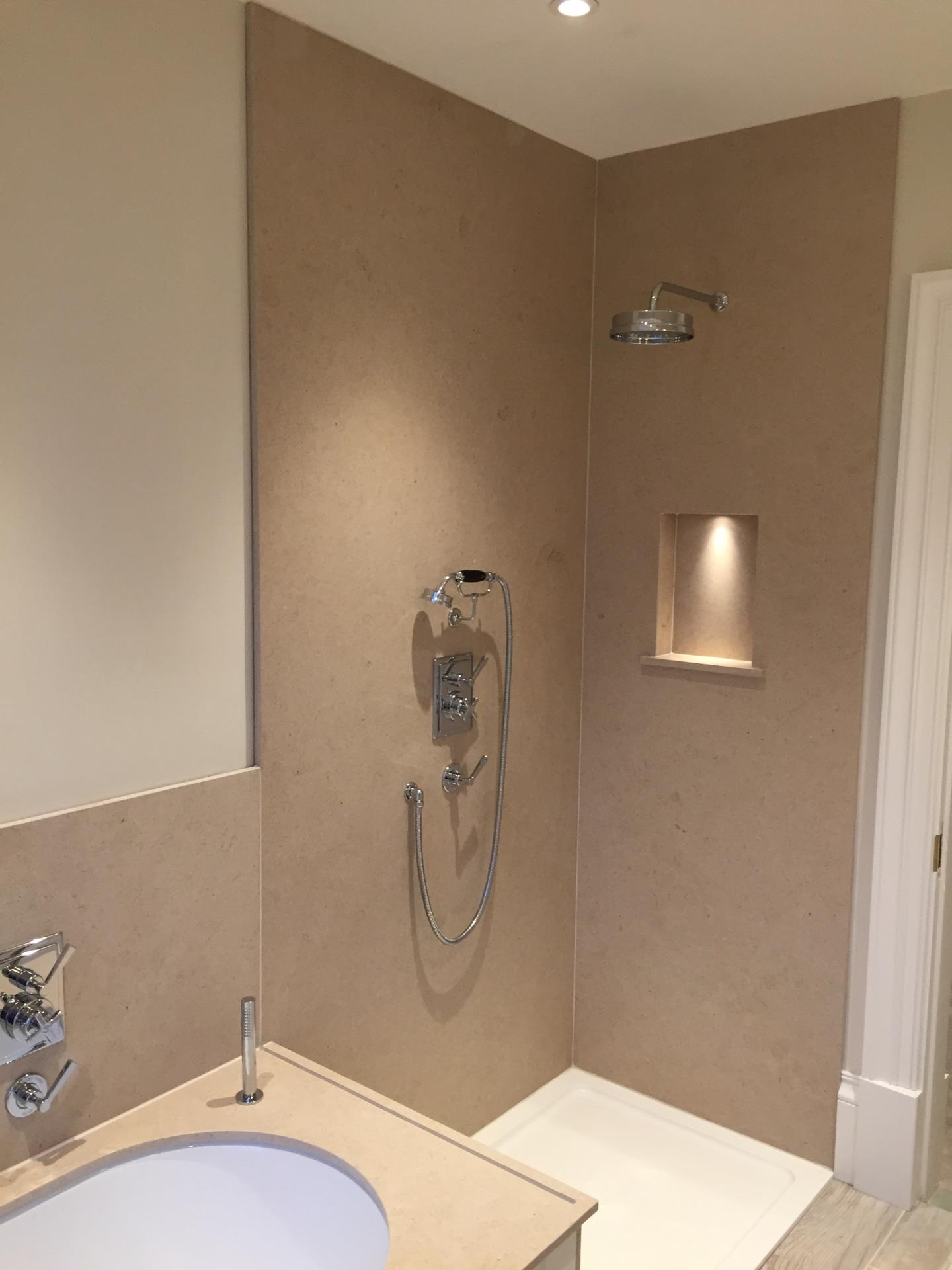 Limestone Bathroom Shower Wall Cladding