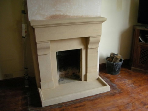 The Beckington Bath stone fireplace and hearth