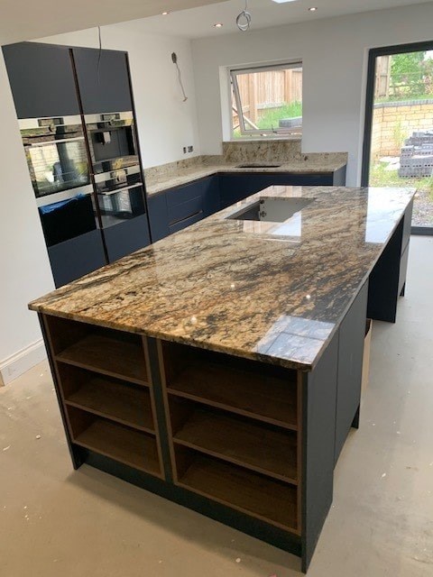 Magma Gold Quartzite Kitchen Island