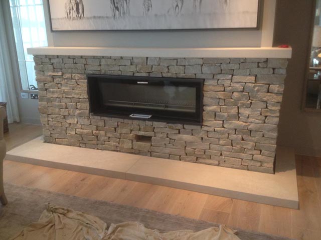 Bespoke stone fireplace