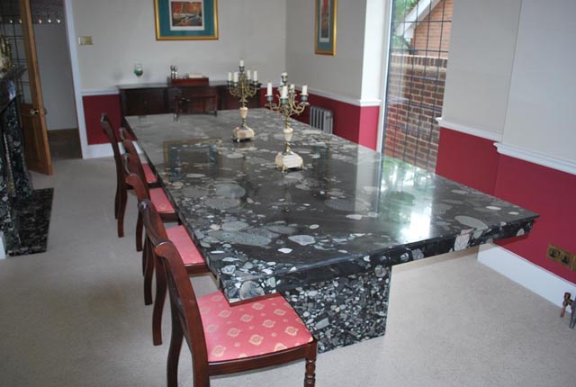 Black granite table