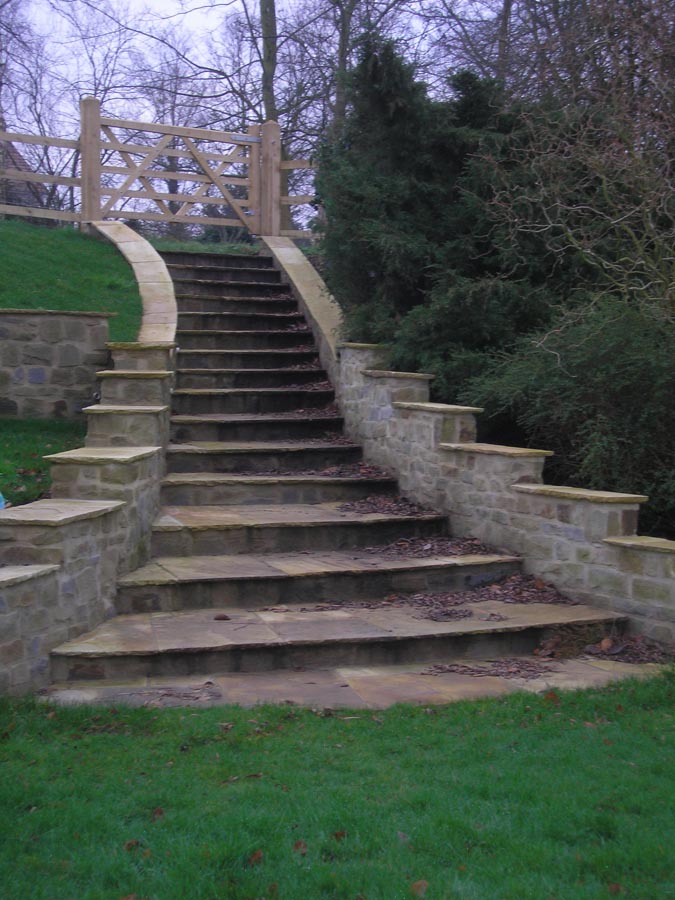Exterior natural stone steps