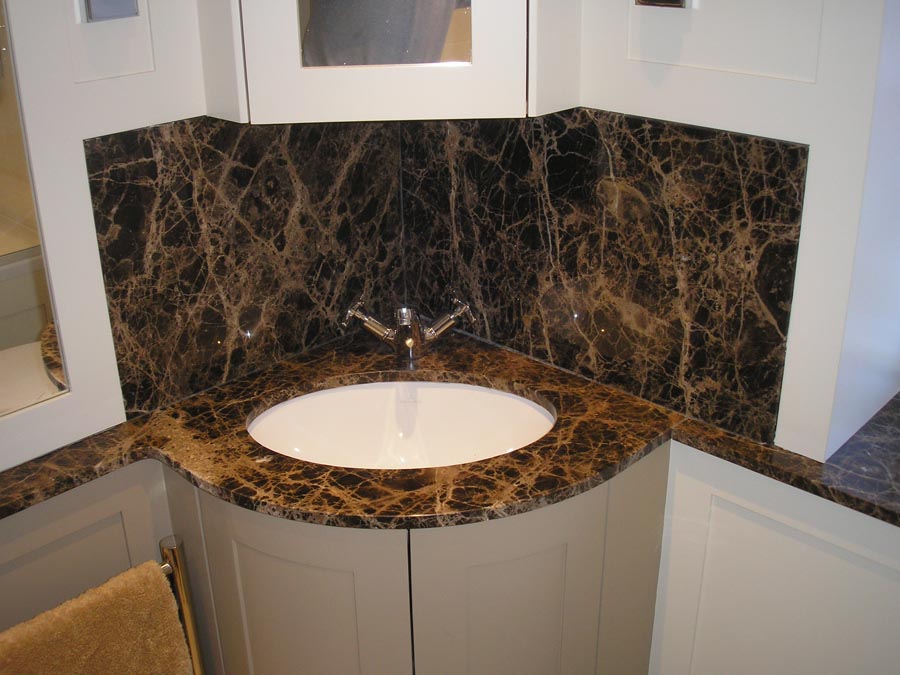 Marble bathroom with marble basin and marble tiling
