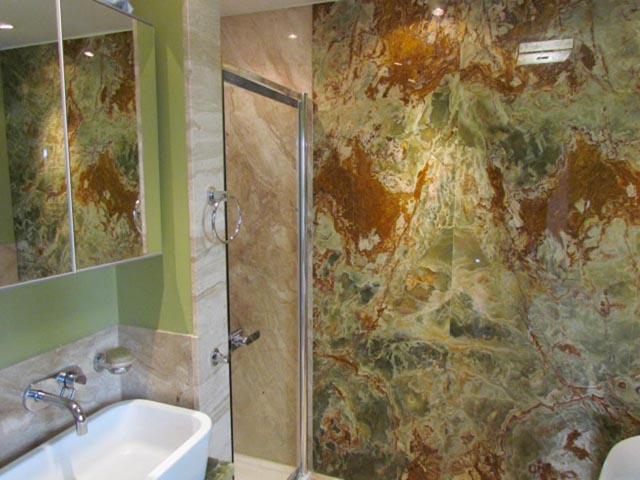 Marble walk-in shower