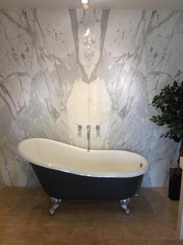 Marble bathroom walls