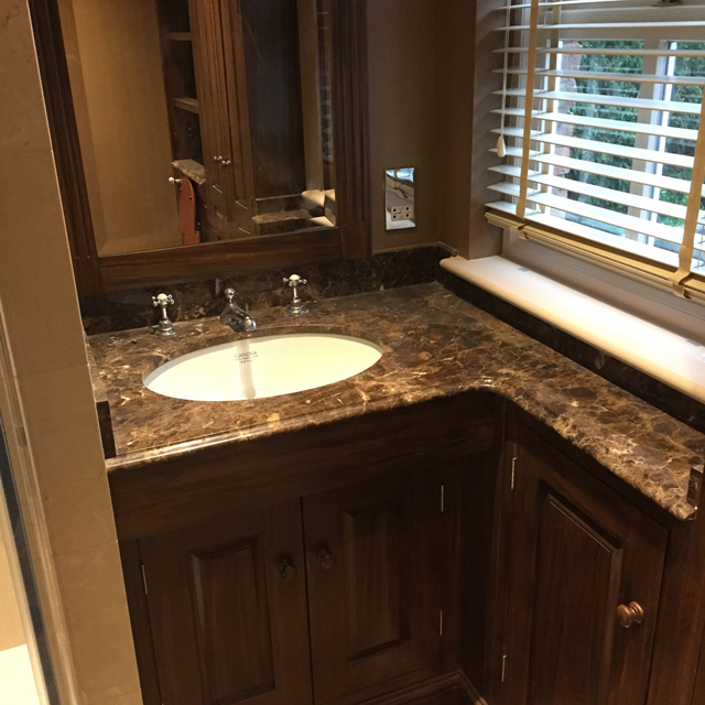 Marble basin and vanity unit