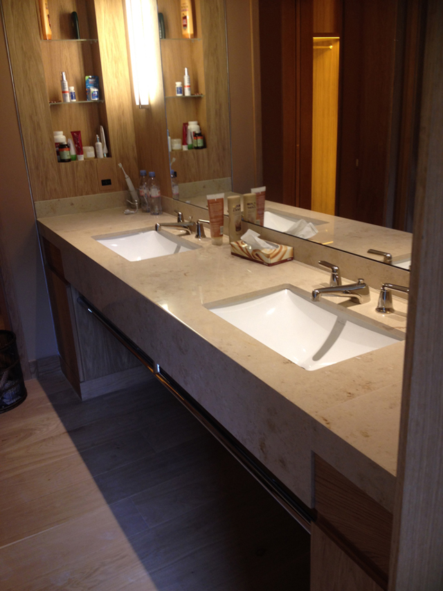 Marble double basins and splashback