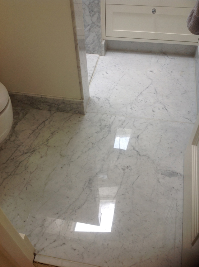 Marble bathroom floors
