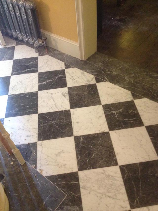 Marble floor tiles