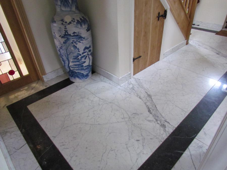 Marble hallway floors