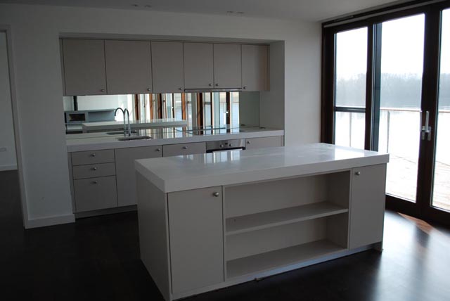 White Quartz Kitchen & Island