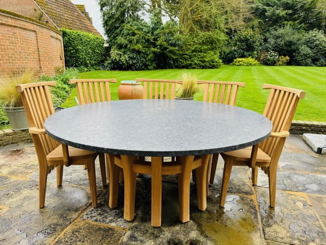 Steel Grey Leathered Granite Table Top