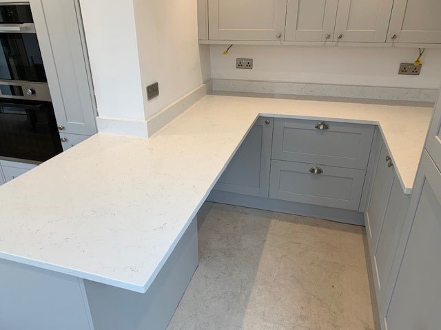 Carrara Mist Quartz Kitchen Worktops